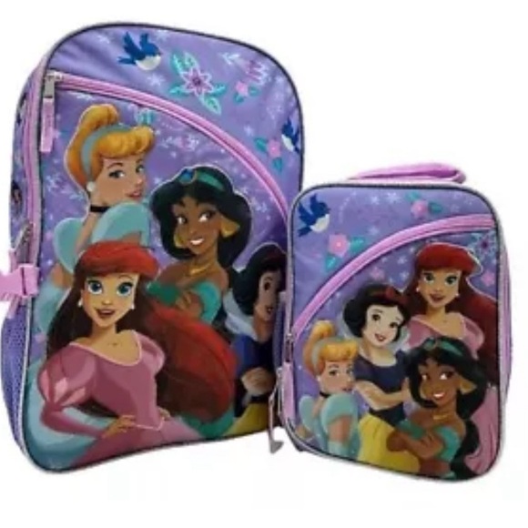NWOT Disney Princess Backpack with Lunch Box - Picture 1 of 5